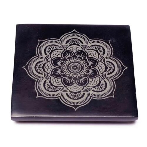 Stojánek na vonné tyčinky - mandala - leštěný mastek