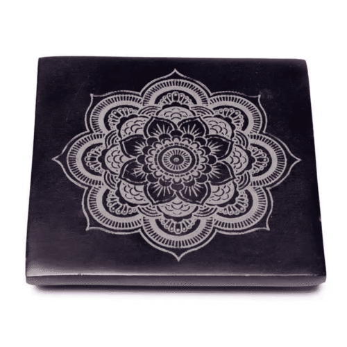 Stojánek na vonné tyčinky - mandala - leštěný mastek