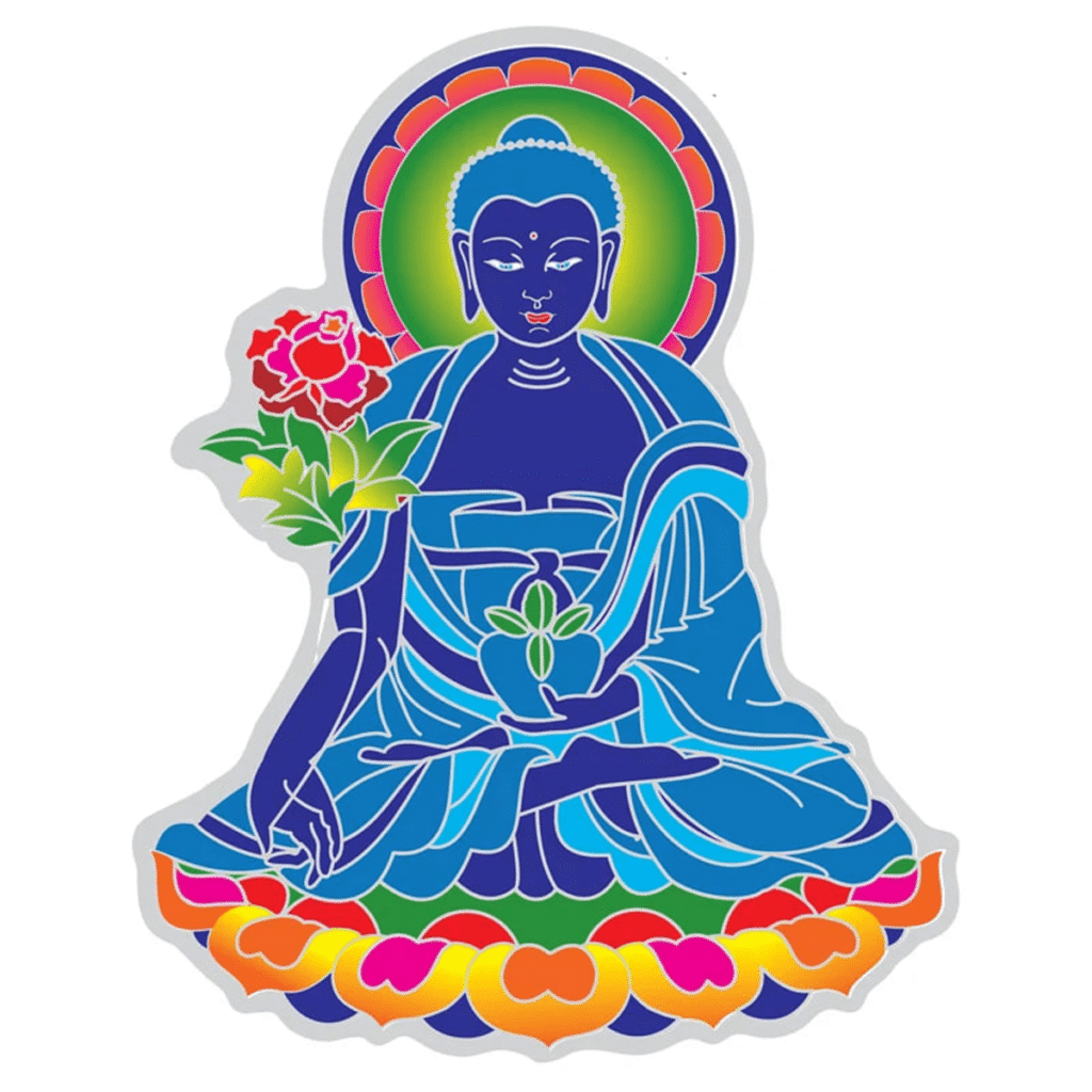 Buddha medicíny a léčení - samolepka na sklo - velká
