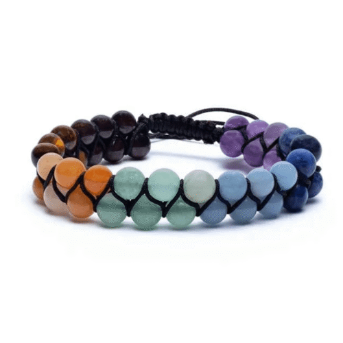 Čakrový náramek se shamballa zapínáním - náramek kulička