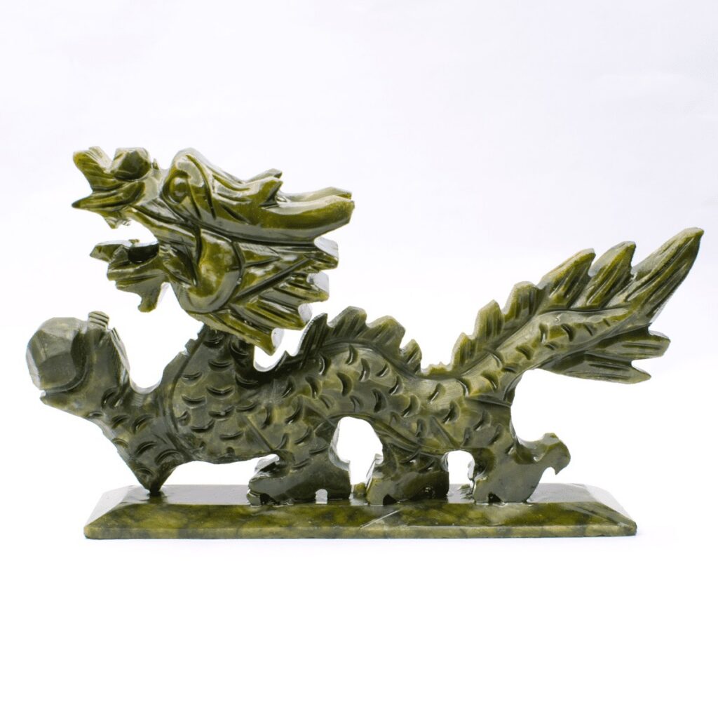 Drak - nefritová soška - feng shui - střední