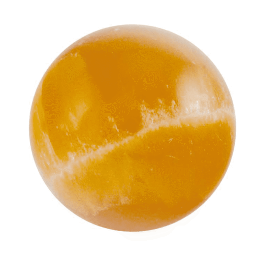 Kalcit oranžový - koule - tromlovaný kámen