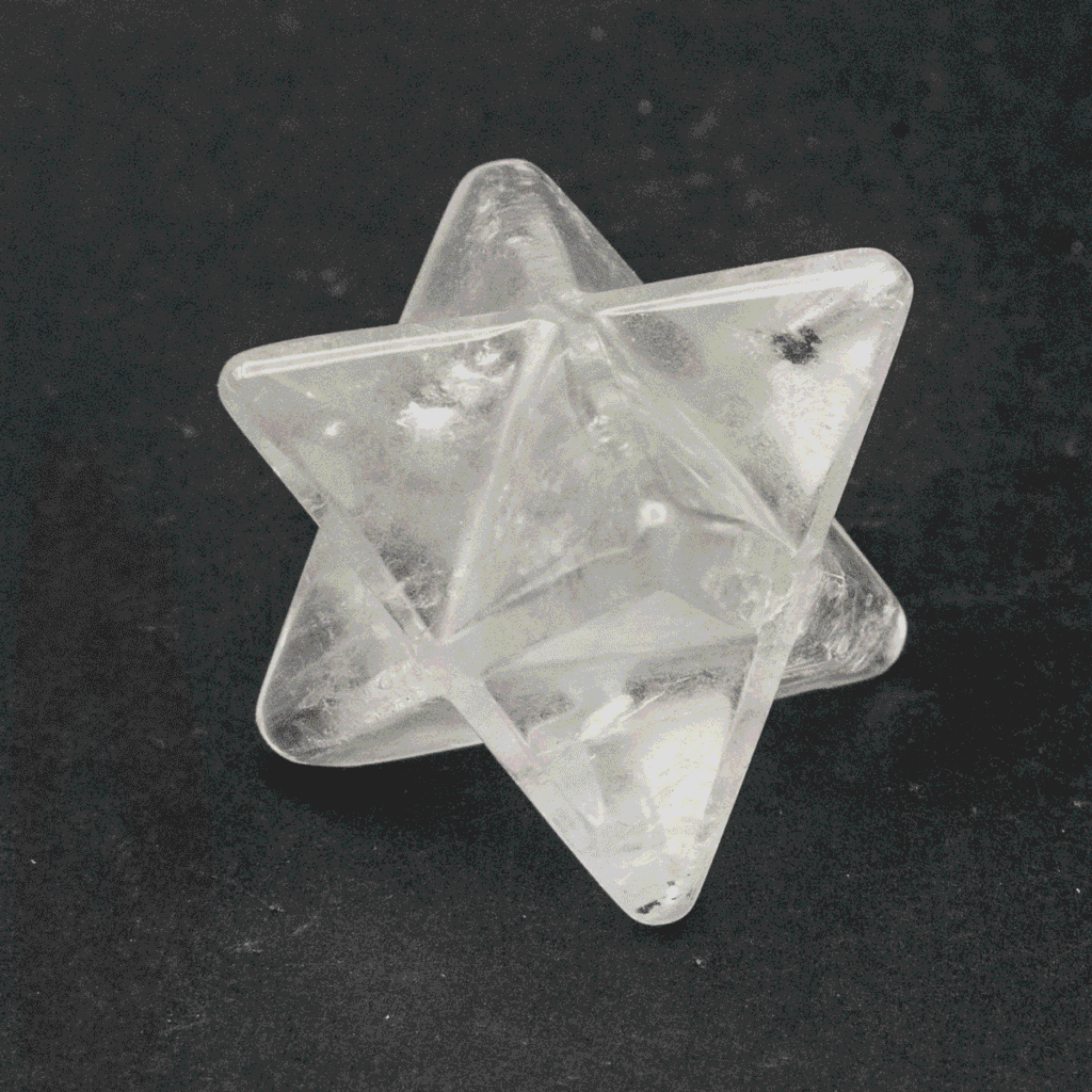 Křišťál - merkaba - tromlovaný kámen