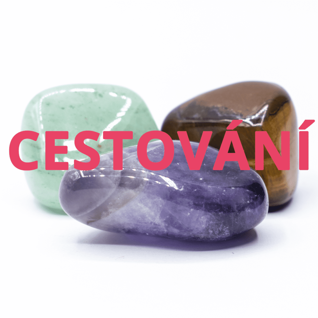 Cestování - sada 3 minerálních kamenů a 3 kartiček minerálů