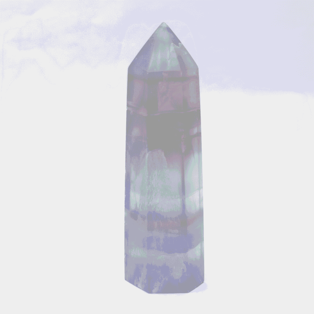 Fluorit - obelisk - tromlovaný kámen - FO39