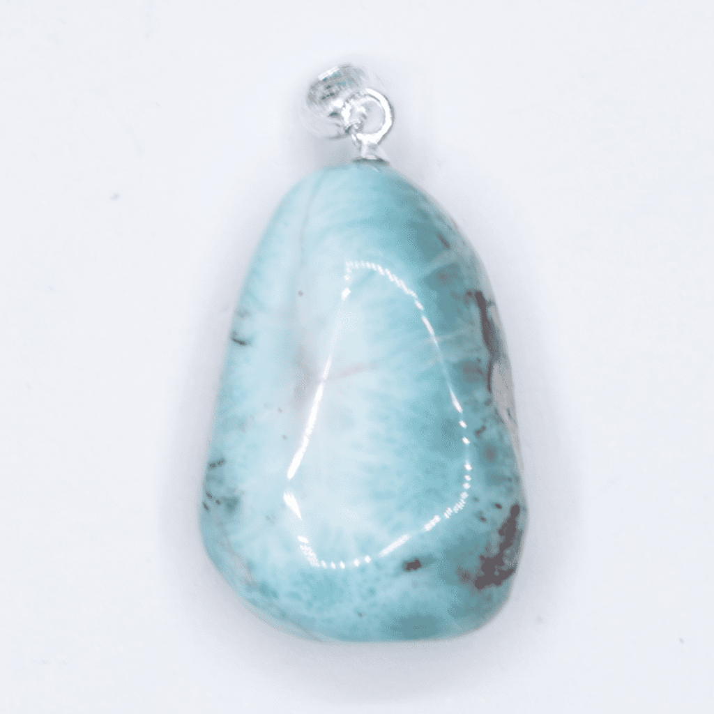 Larimar - tromlovaný kámen - stříbrný přívěsek LR61