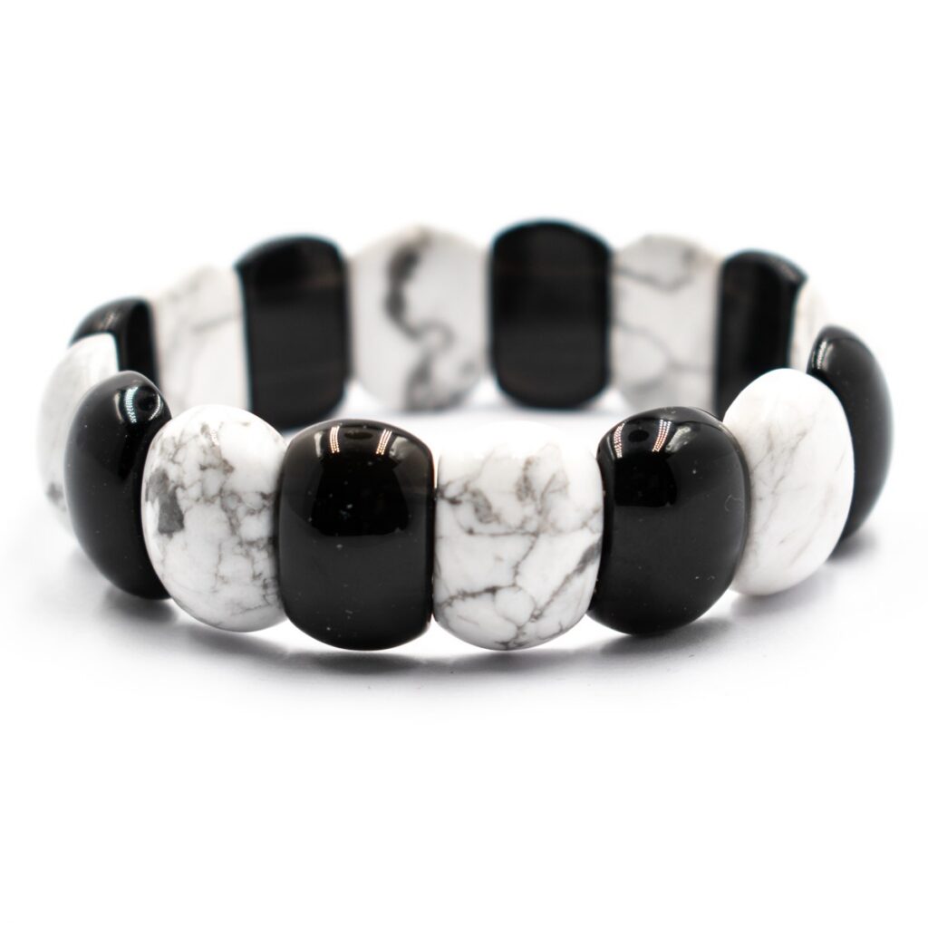 Magnezit a onyx - náramek ovály