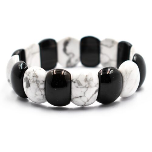 Magnezit a onyx - náramek ovály