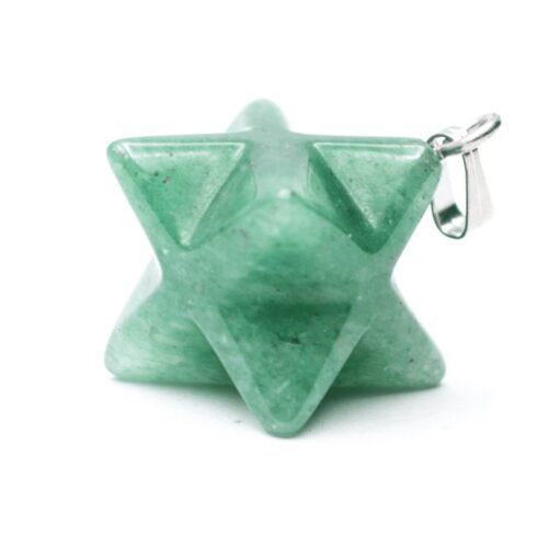 Avanturín zelený – Merkaba – tromlovaný kámen – přívěsek