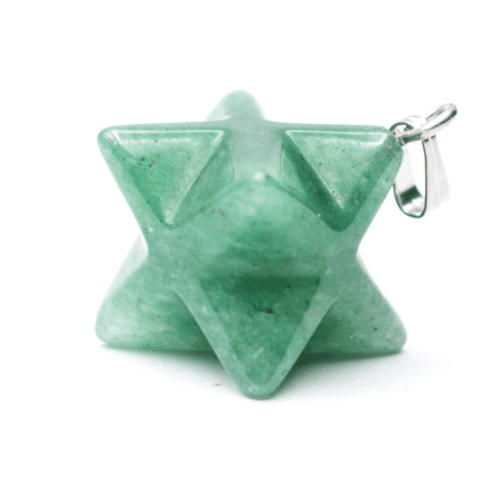 Avanturín zelený – Merkaba – tromlovaný kámen – přívěsek