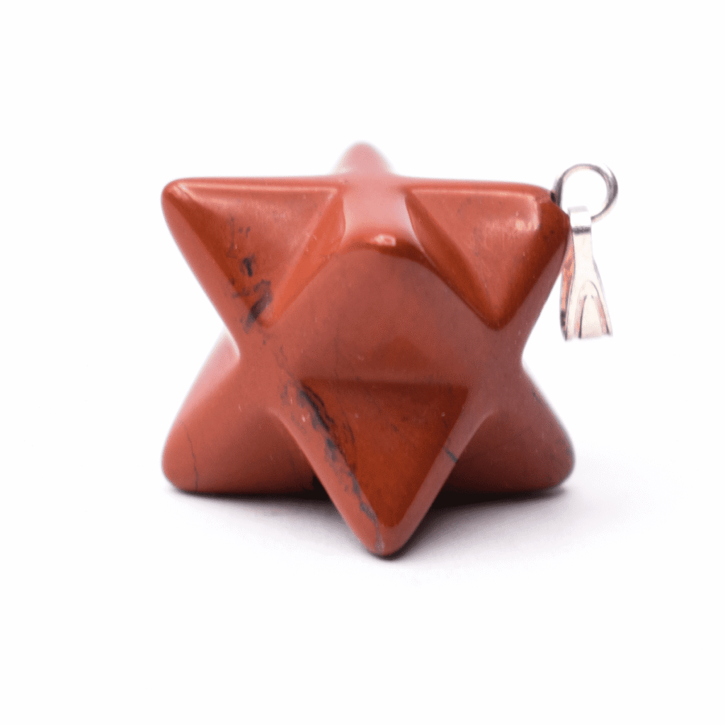 Jaspis červený – Merkaba – tromlovaný kámen – přívěsek