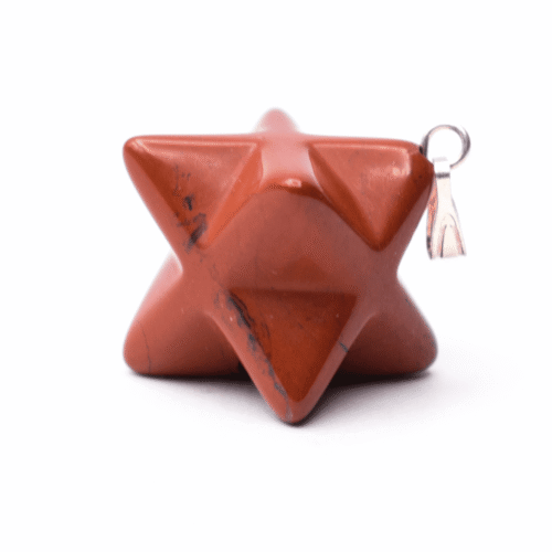 Jaspis červený – Merkaba – tromlovaný kámen – přívěsek