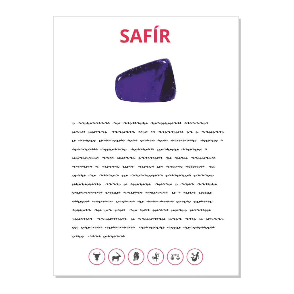 Safír - kartička