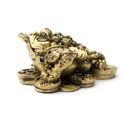 Třínohá žába na mincích - soška Feng shui - malá