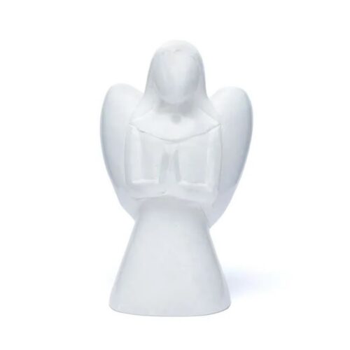 Mramor bílý - anděl - tromlovaný kámen