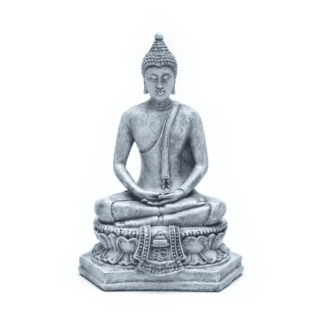 Meditující Buddha - soška Feng Shui - šedá