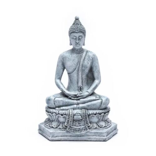 Meditující Buddha - soška Feng Shui - šedá