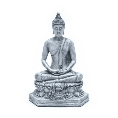 Meditující Buddha - soška Feng Shui - šedá