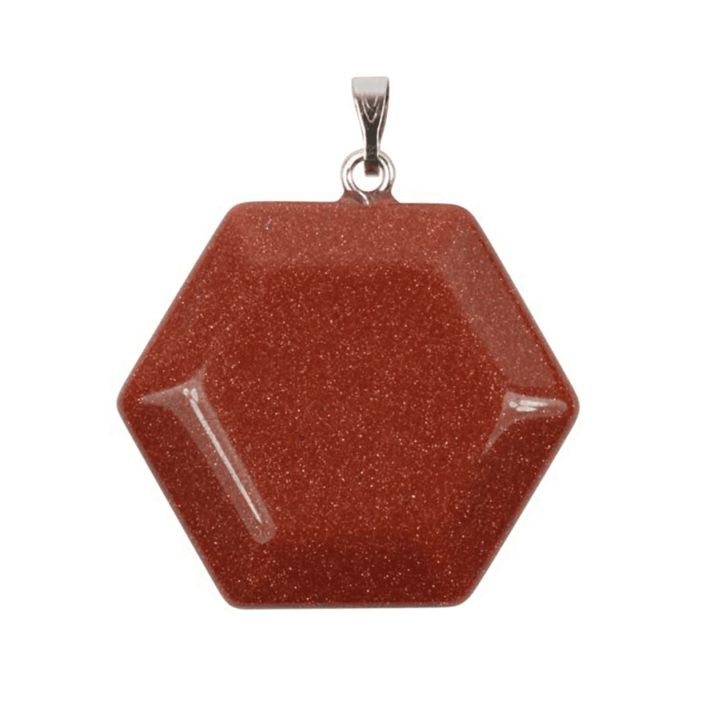 Avanturín oranžový syntetický (pouštní písek) - hexagon - přívěsek