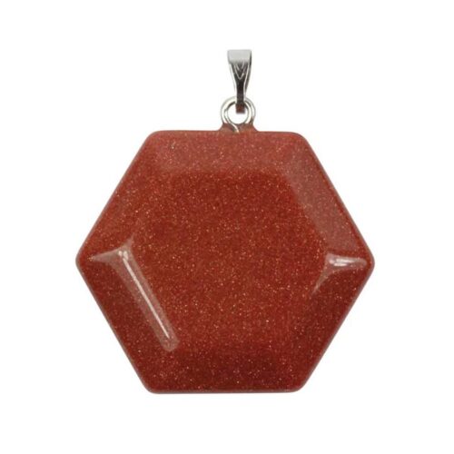 Avanturín oranžový syntetický (pouštní písek) - hexagon - přívěsek