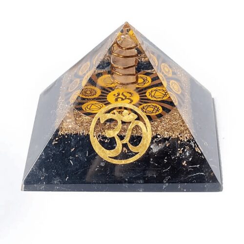 Orgonit - turmalín černý (skoryl) - pyramida - Óm