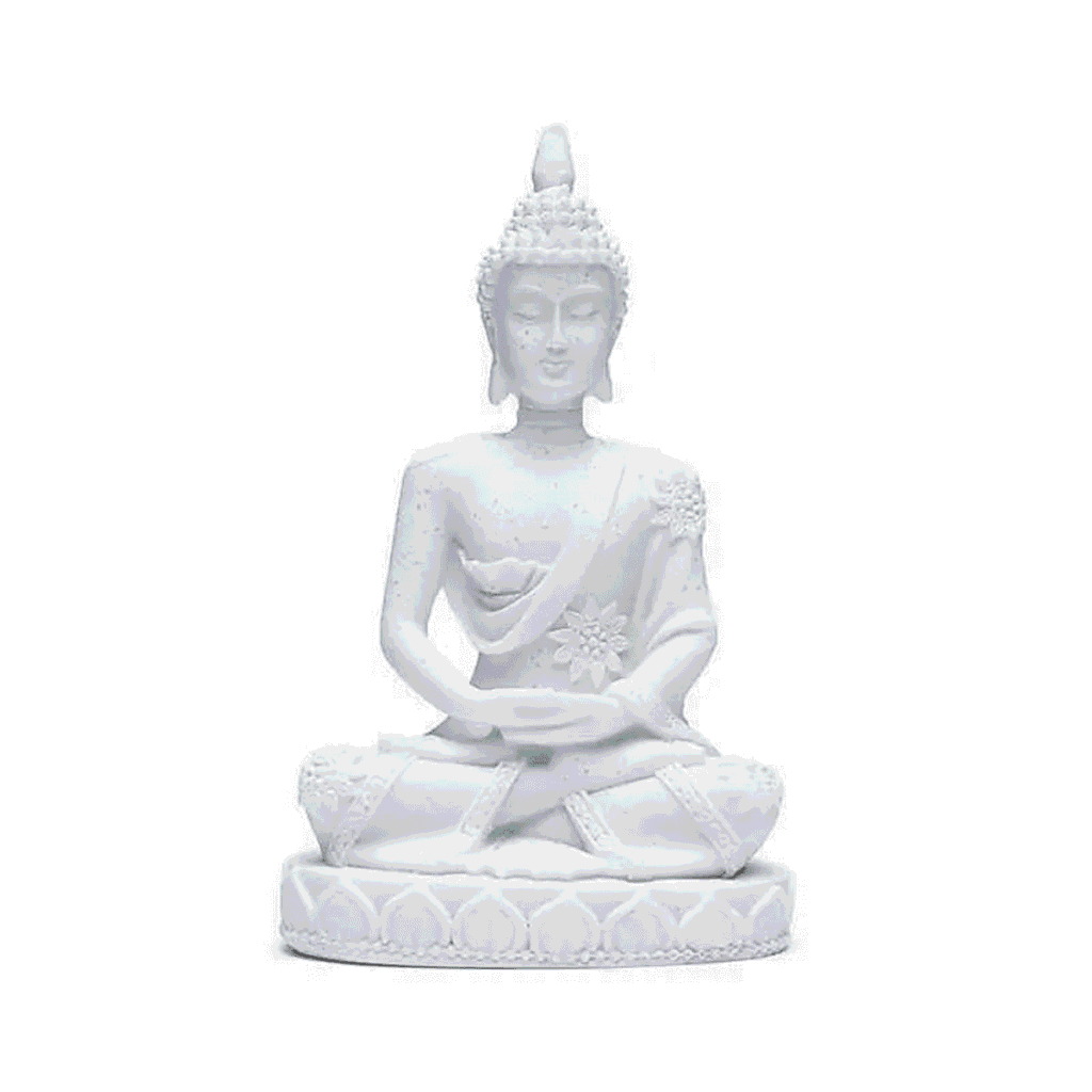 Meditující Buddha - soška Feng Shui - bílá malá