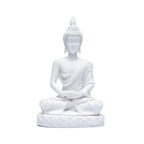 Meditující Buddha - soška Feng Shui - bílá malá