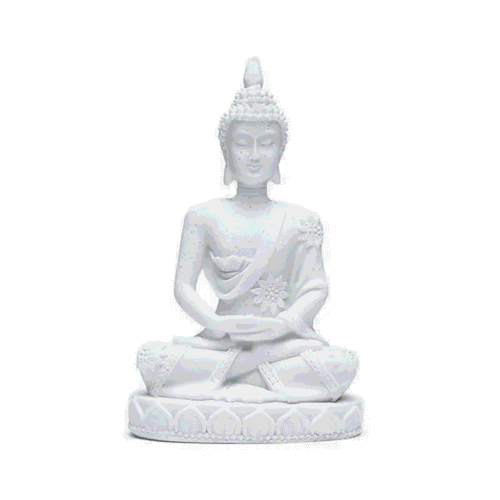 Meditující Buddha - soška Feng Shui - bílá malá