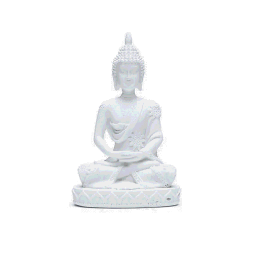 Meditující Buddha - soška Feng Shui - bílá střední