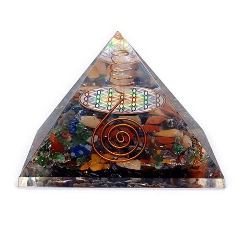 Orgonit - pyramida - 7 čaker a květ života