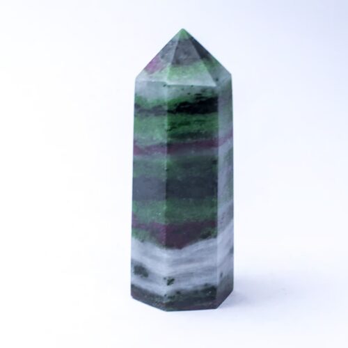 Rubín v zoisitu - obelisk - tromlovaný kámen RZ11