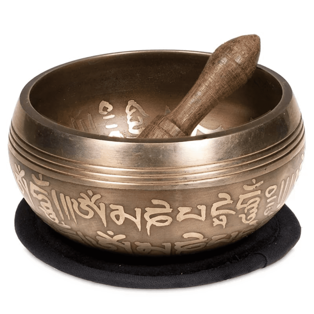 Tibetská zpívající mísa Óm - dárková sada černá
