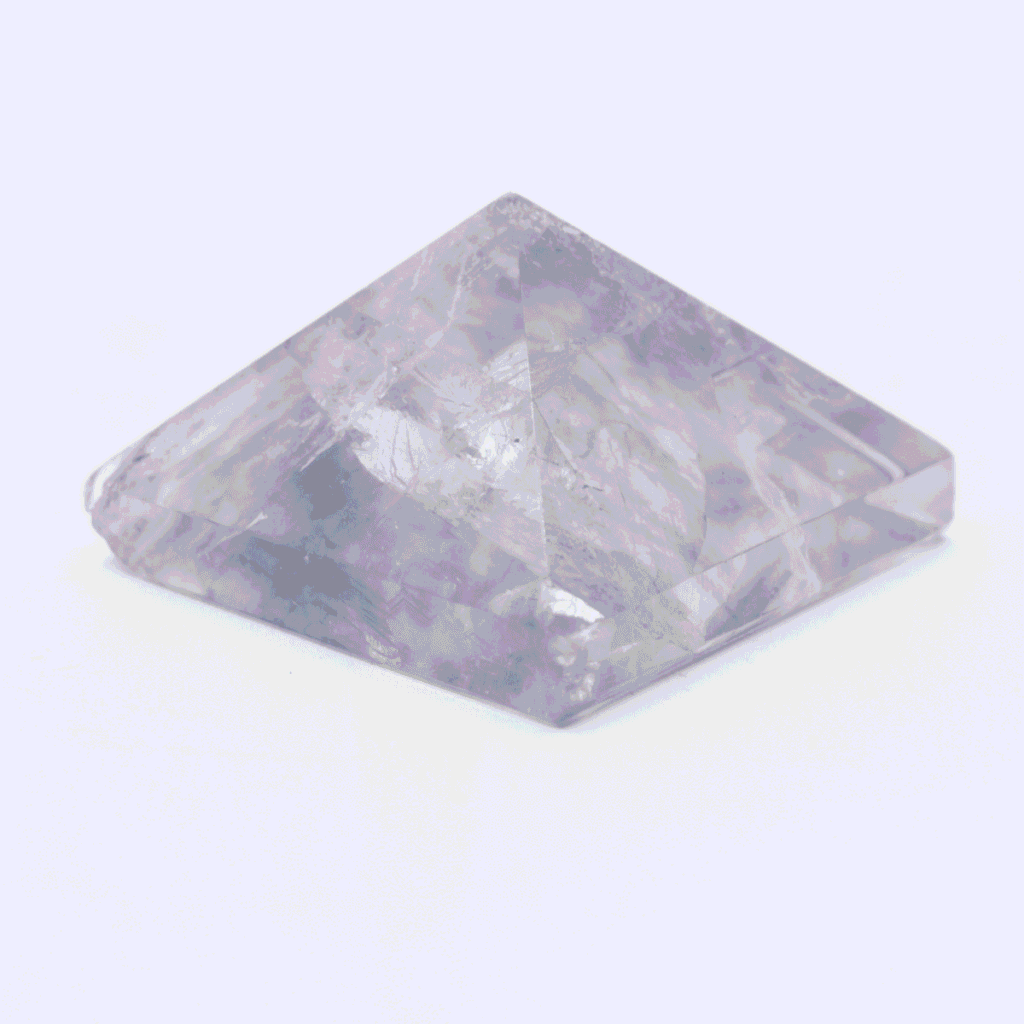 Fluorit - pyramida - tromlovaný kámen FP7