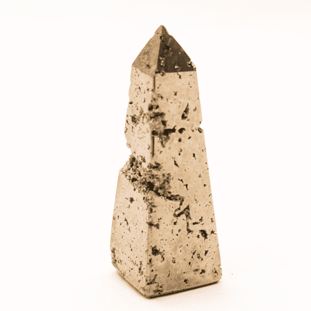 Pyrit - obelisk - tromlovaný kámen PO5