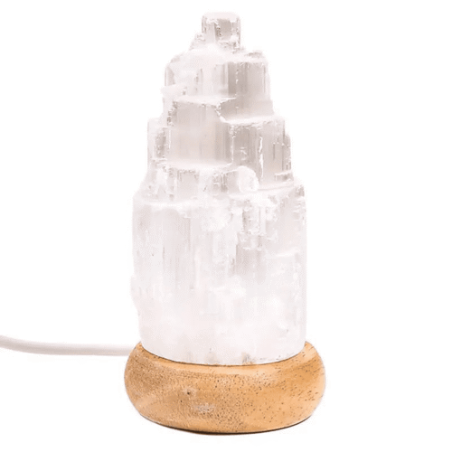 Selenit bílý - Ledovec - USB LED lampa