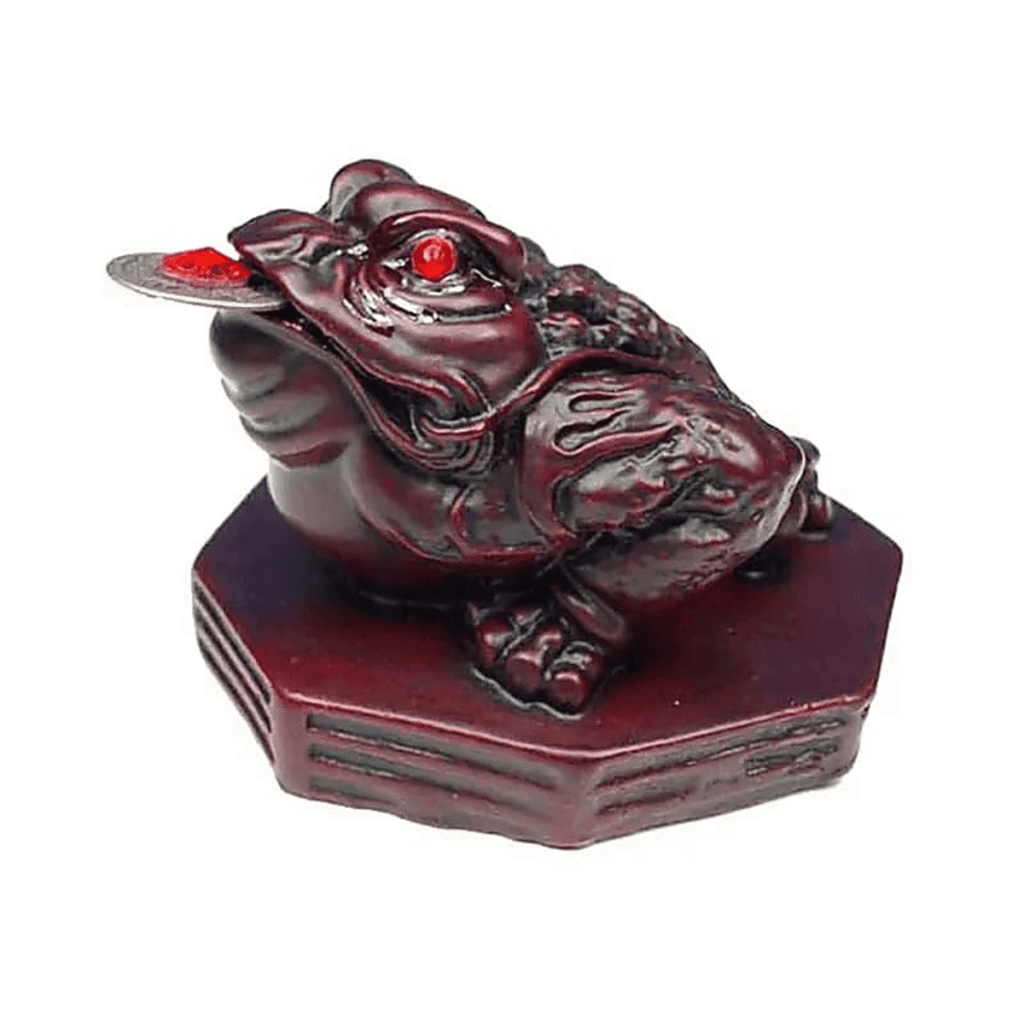 Třínohá žába - soška Feng shui - vínová