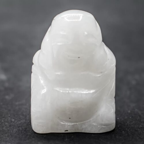 Kalcit bílý - Buddha - tromlovaný kámen