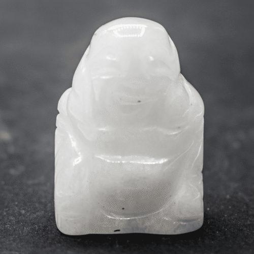 Kalcit bílý - Buddha - tromlovaný kámen