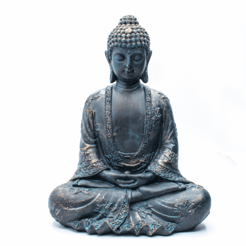 Meditující Buddha - soška Feng Shui - tmavošedý