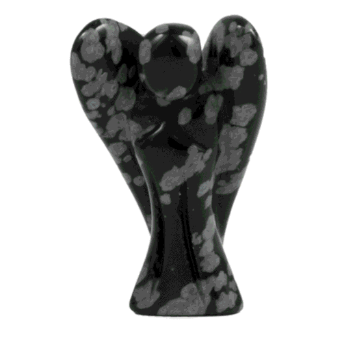 Obsidián vločkový - anděl - tromlovaný kámen