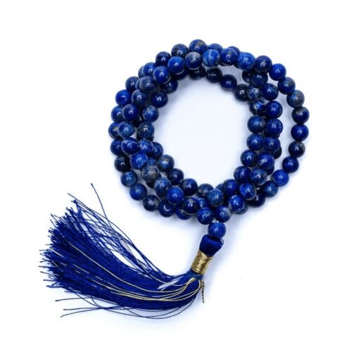 Lapis Lazuli - mála - tibetský růženec se střapcem