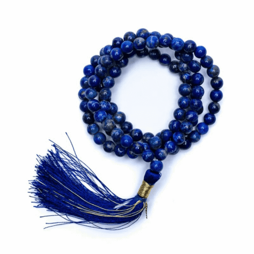 Lapis Lazuli - mála - tibetský růženec se střapcem