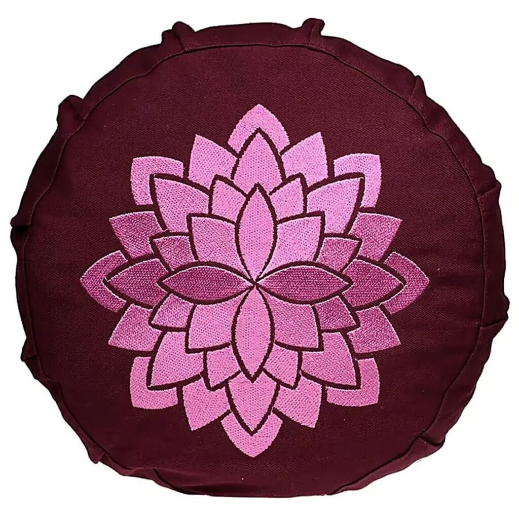 Meditační polštář - lotos - dětský - vínový