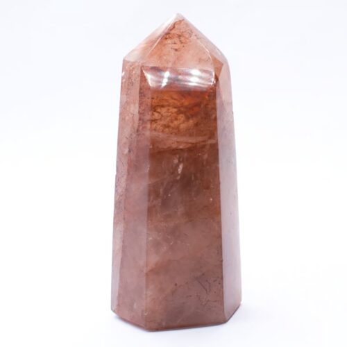 Křišťál s hematitem - obelisk - tromlovaný kámen KSH2