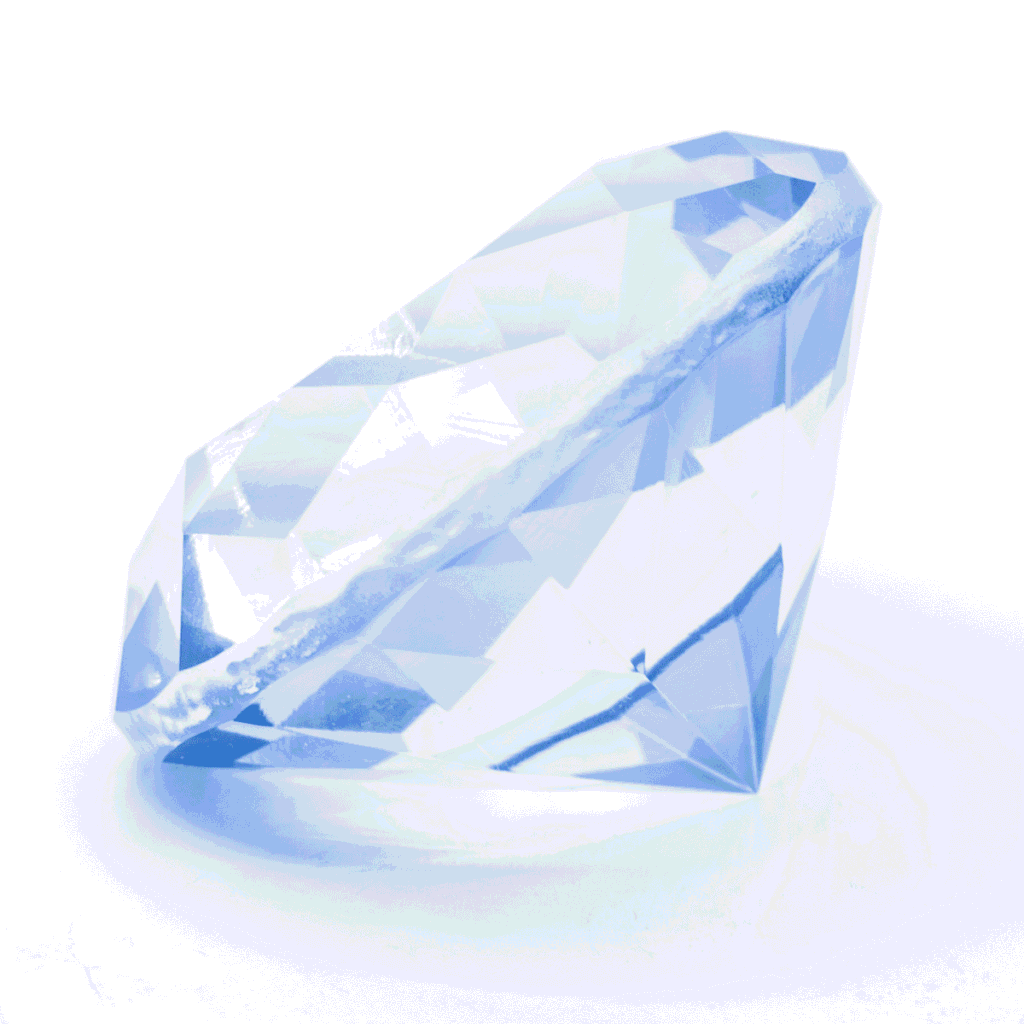 Diamant z křišťálového skla - feng shui - světle modrý