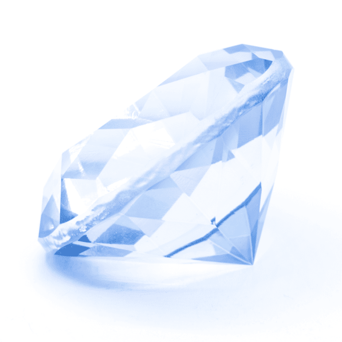 Diamant z křišťálového skla - feng shui - světle modrý