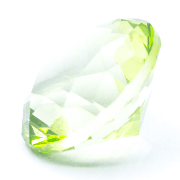 Diamant z křišťálového skla - feng shui - světle zelený