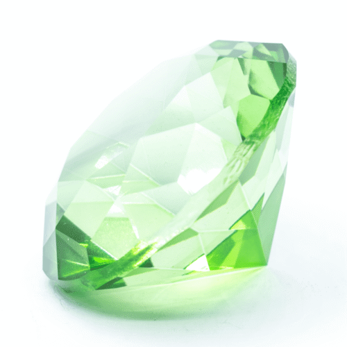 Diamant z křišťálového skla - feng shui - tmavě zelený