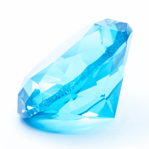 Diamant z křišťálového skla - feng shui - tyrkysový