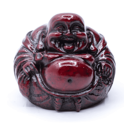 Smějící se Buddha hojnosti - soška Feng shui - vínová
